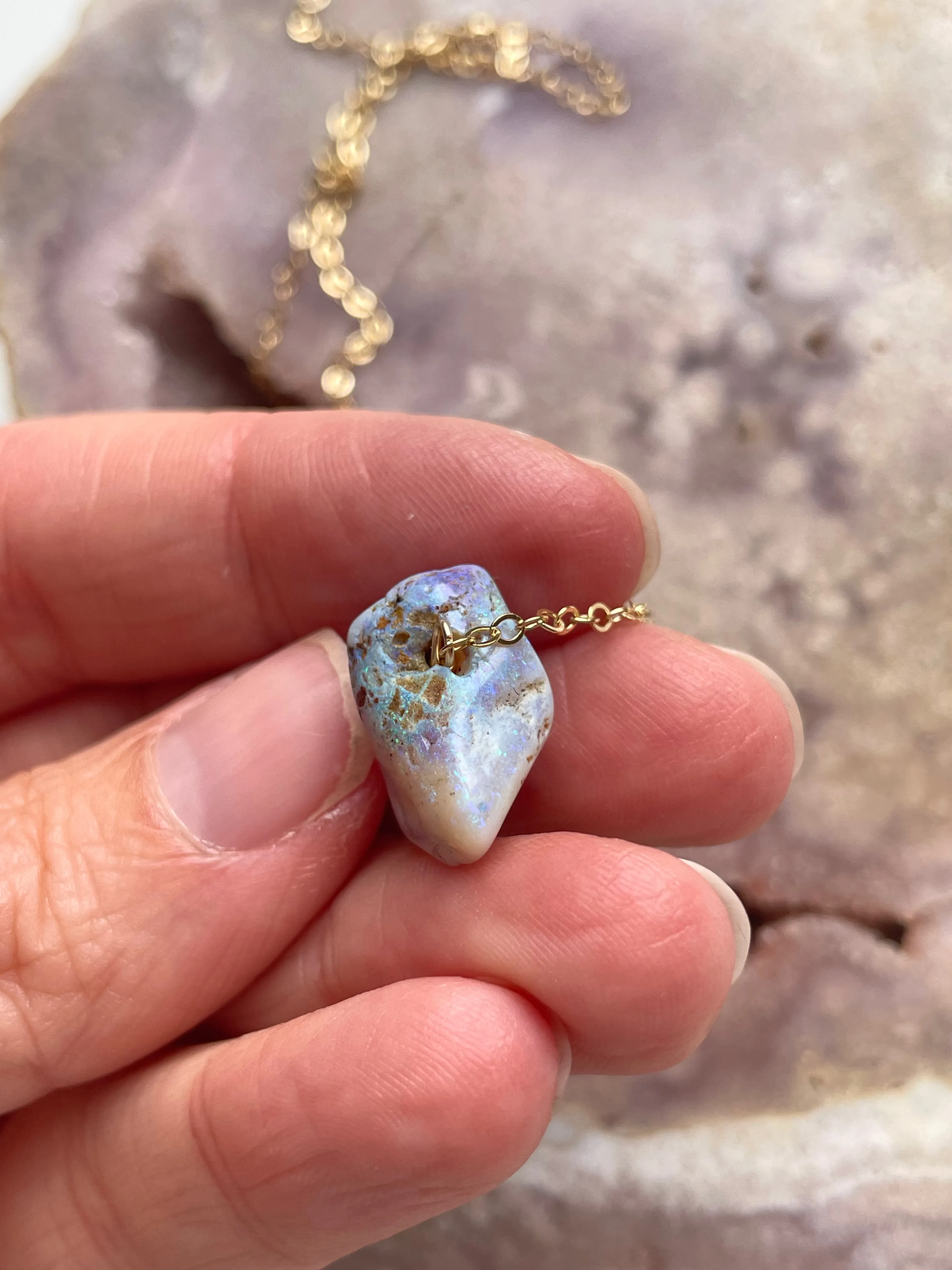 Real Raw Australian Opal Necklace