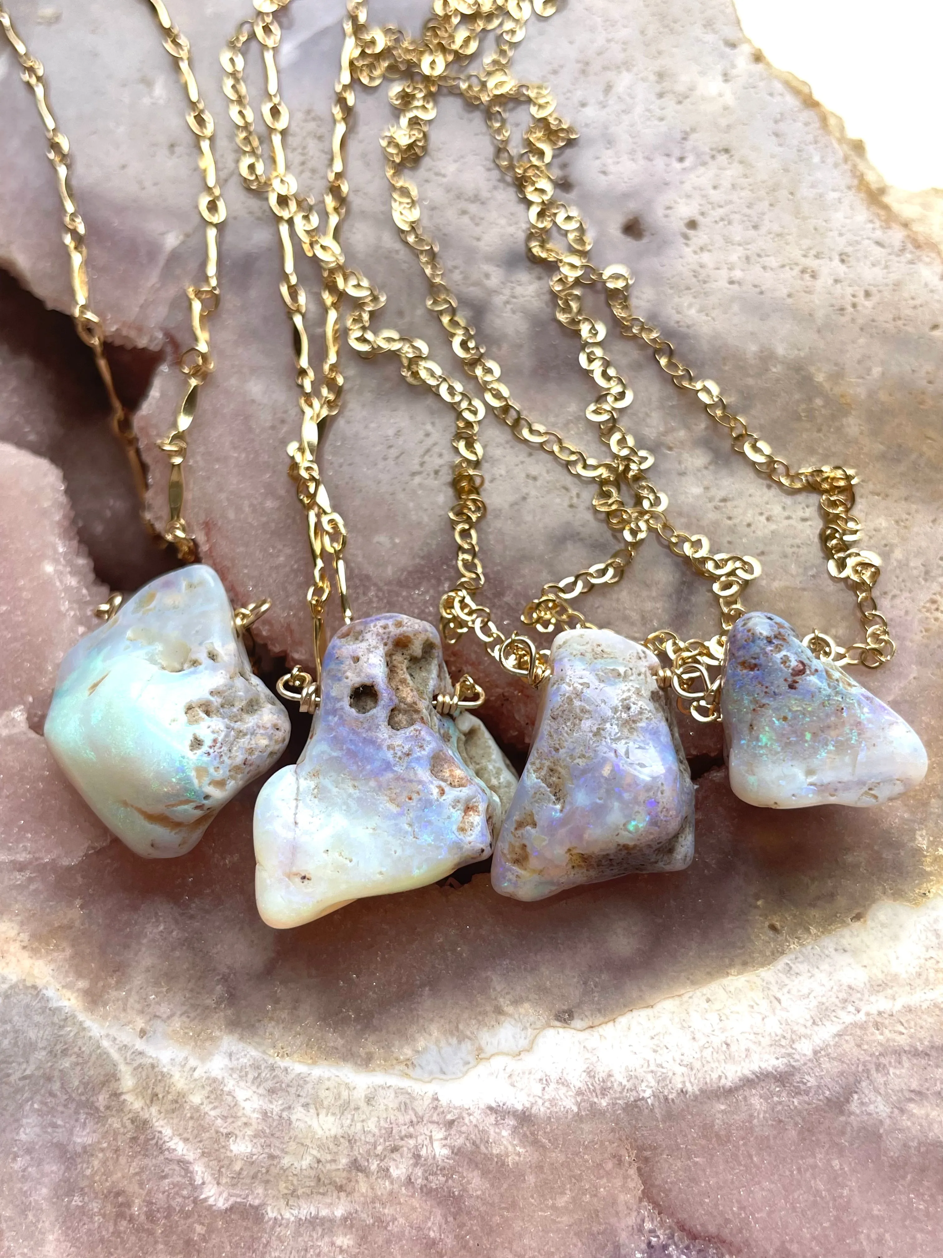 Real Raw Australian Opal Necklace