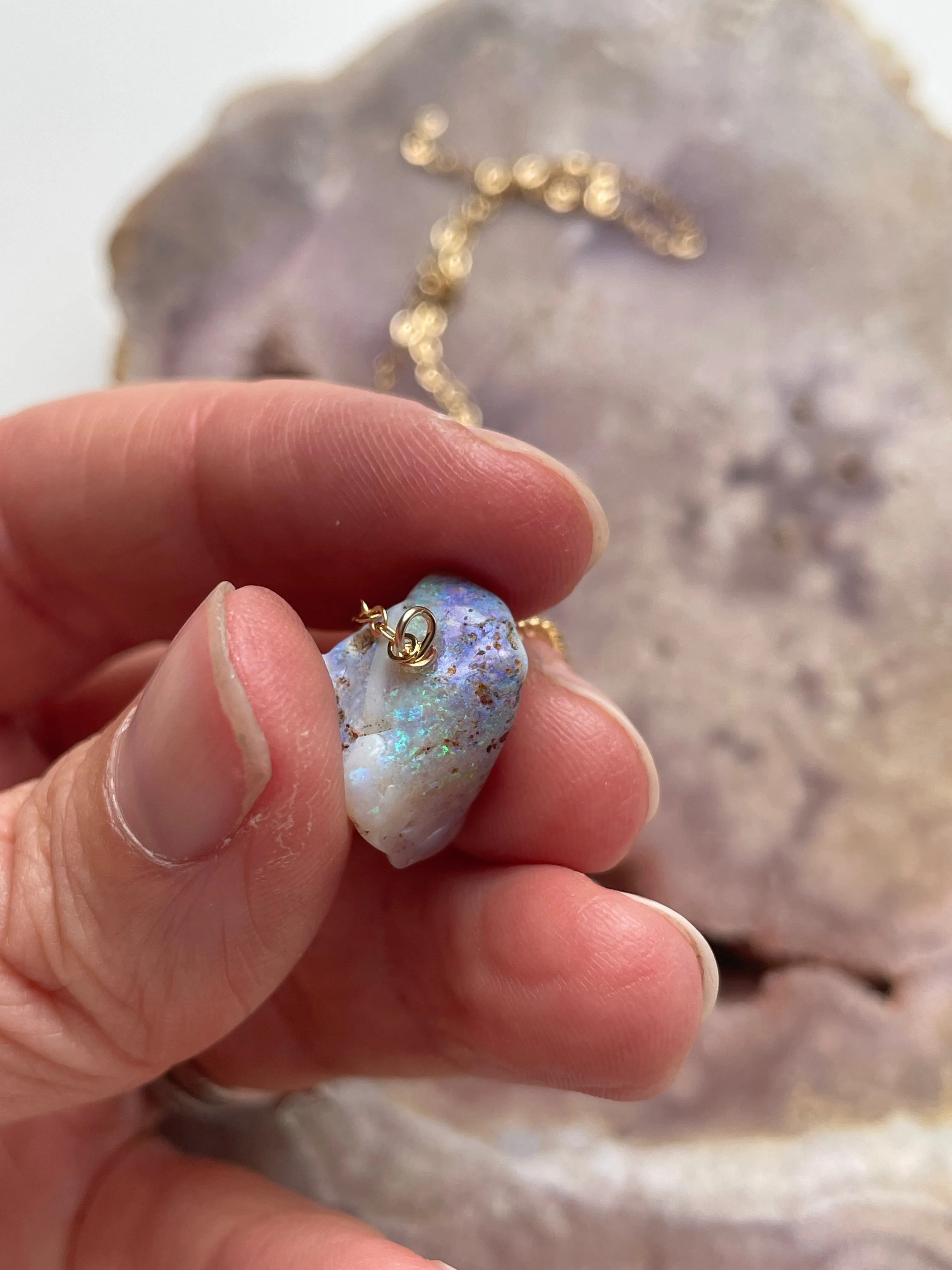 Real Raw Australian Opal Necklace