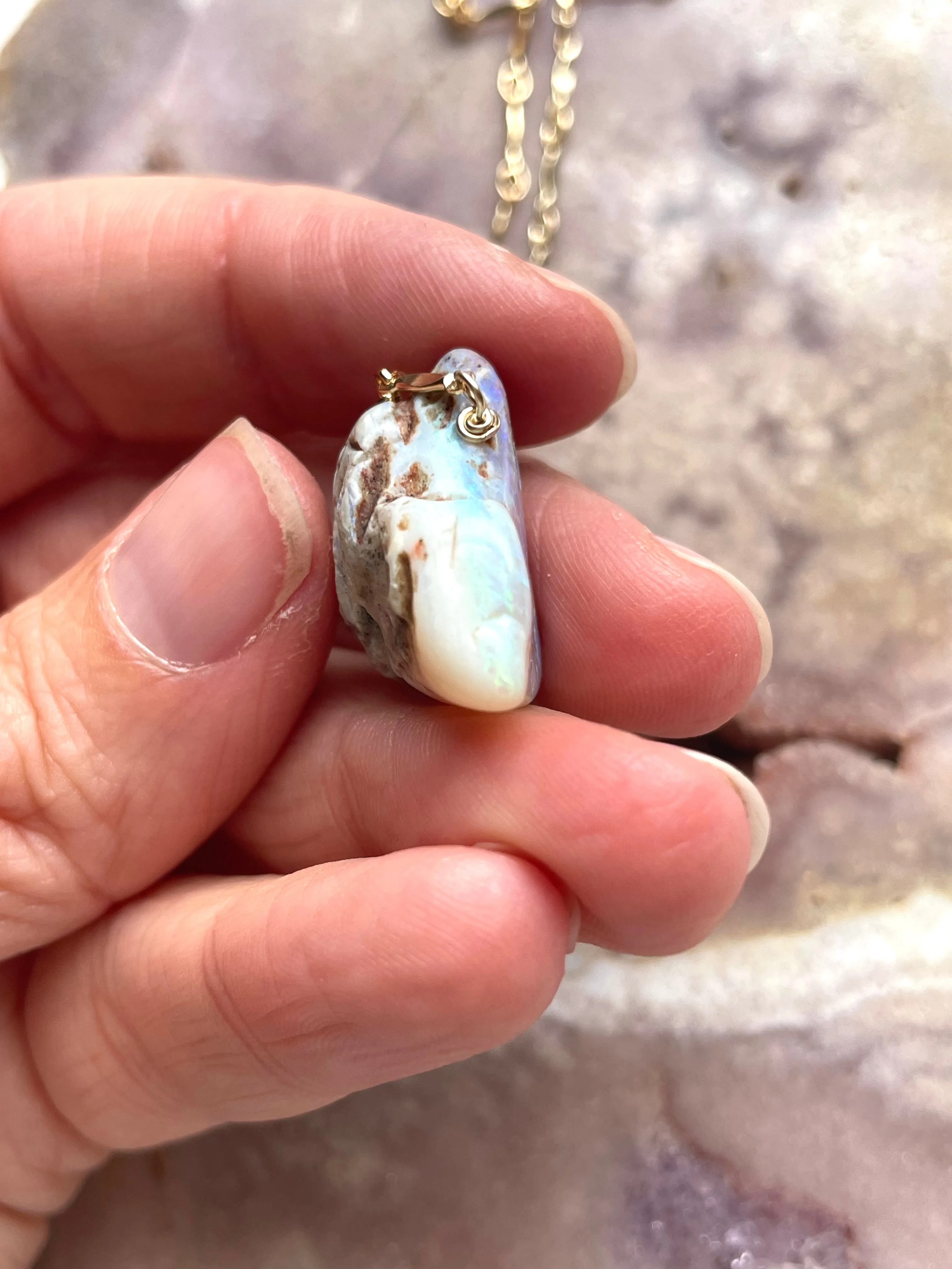Real Raw Australian Opal Necklace