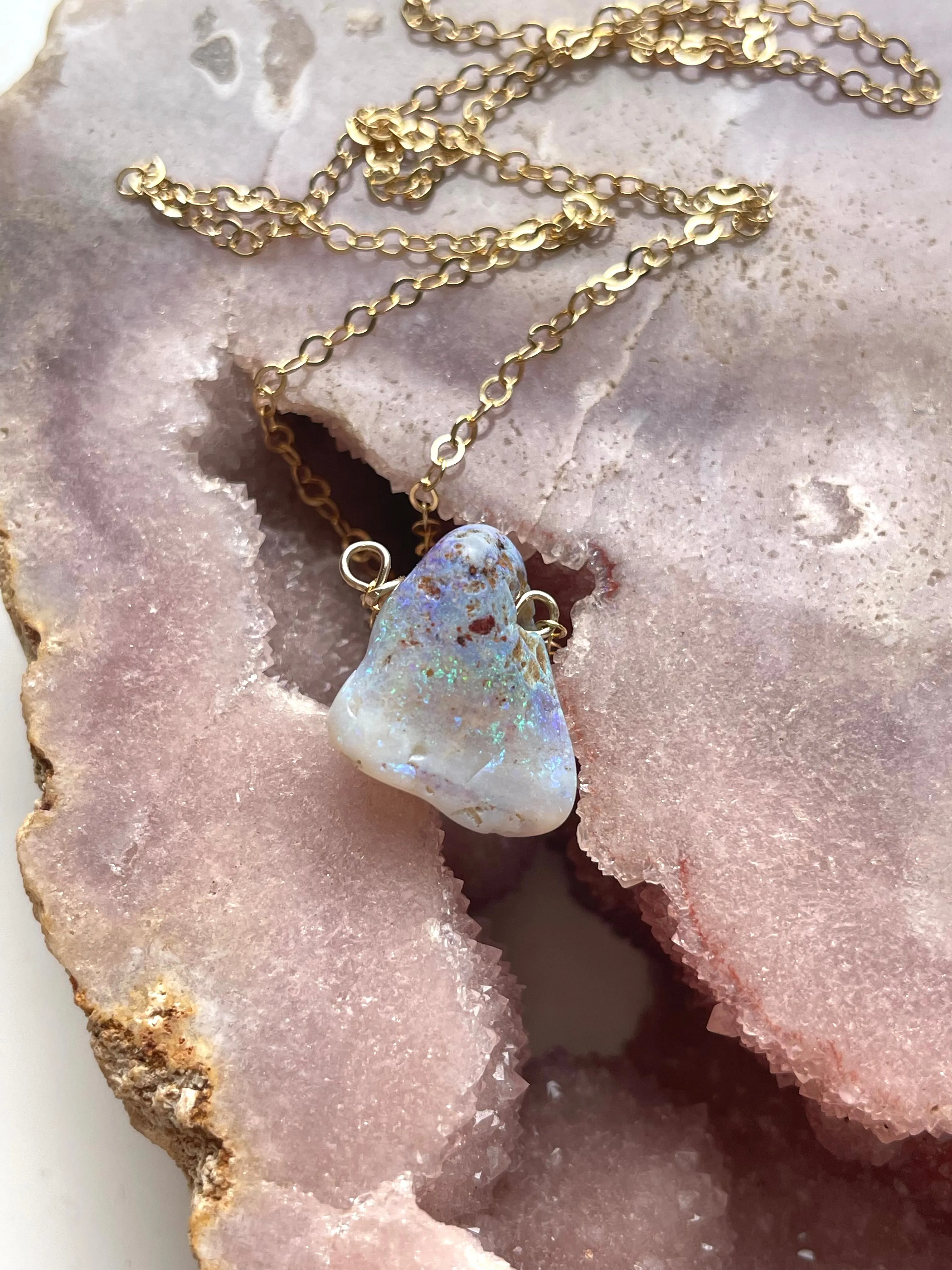 Real Raw Australian Opal Necklace