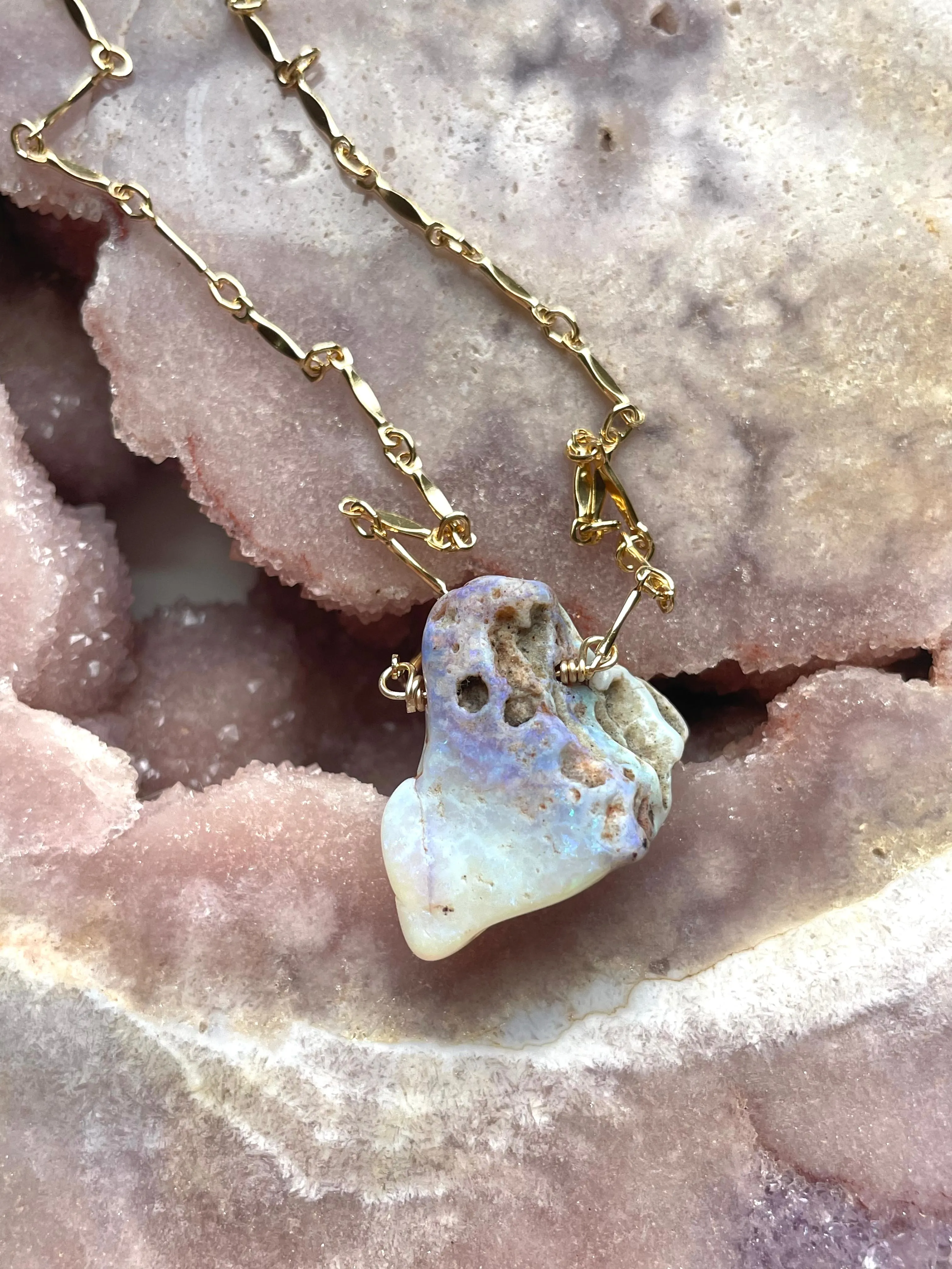 Real Raw Australian Opal Necklace