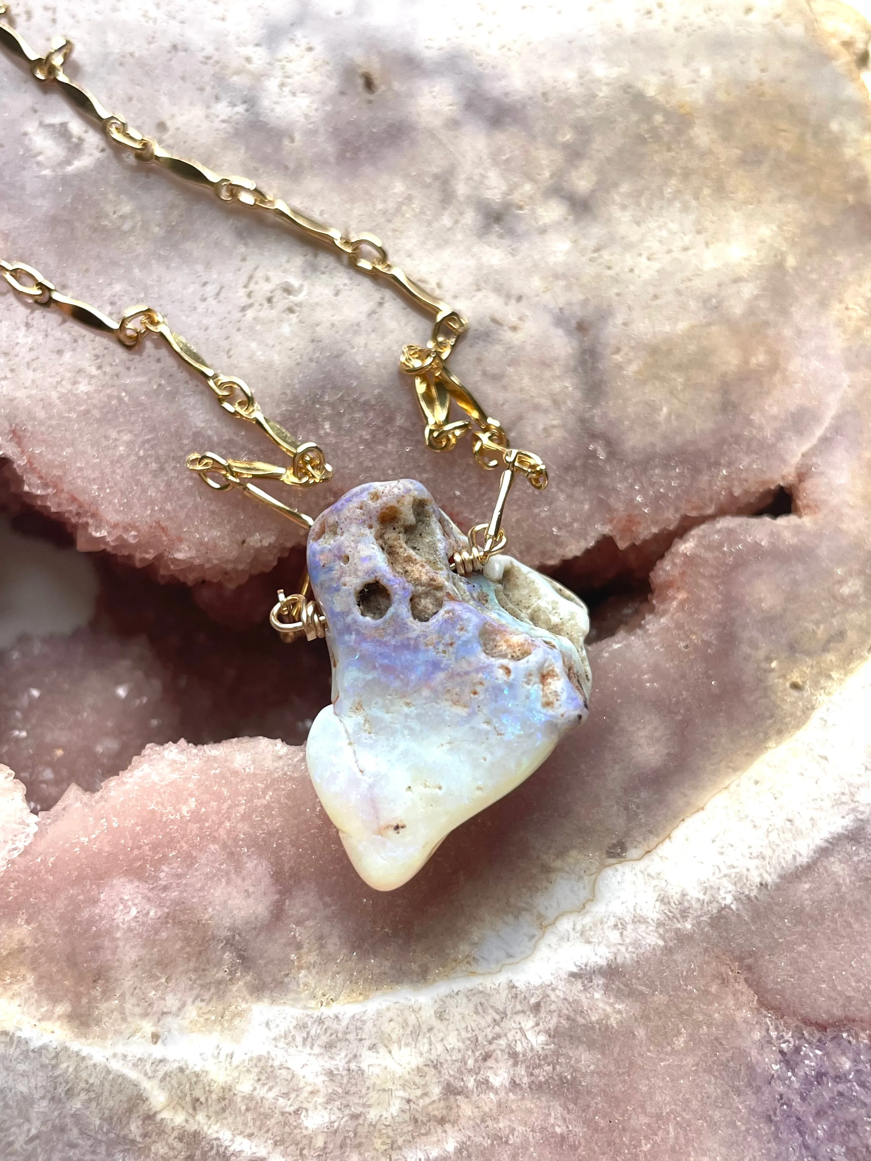 Real Raw Australian Opal Necklace
