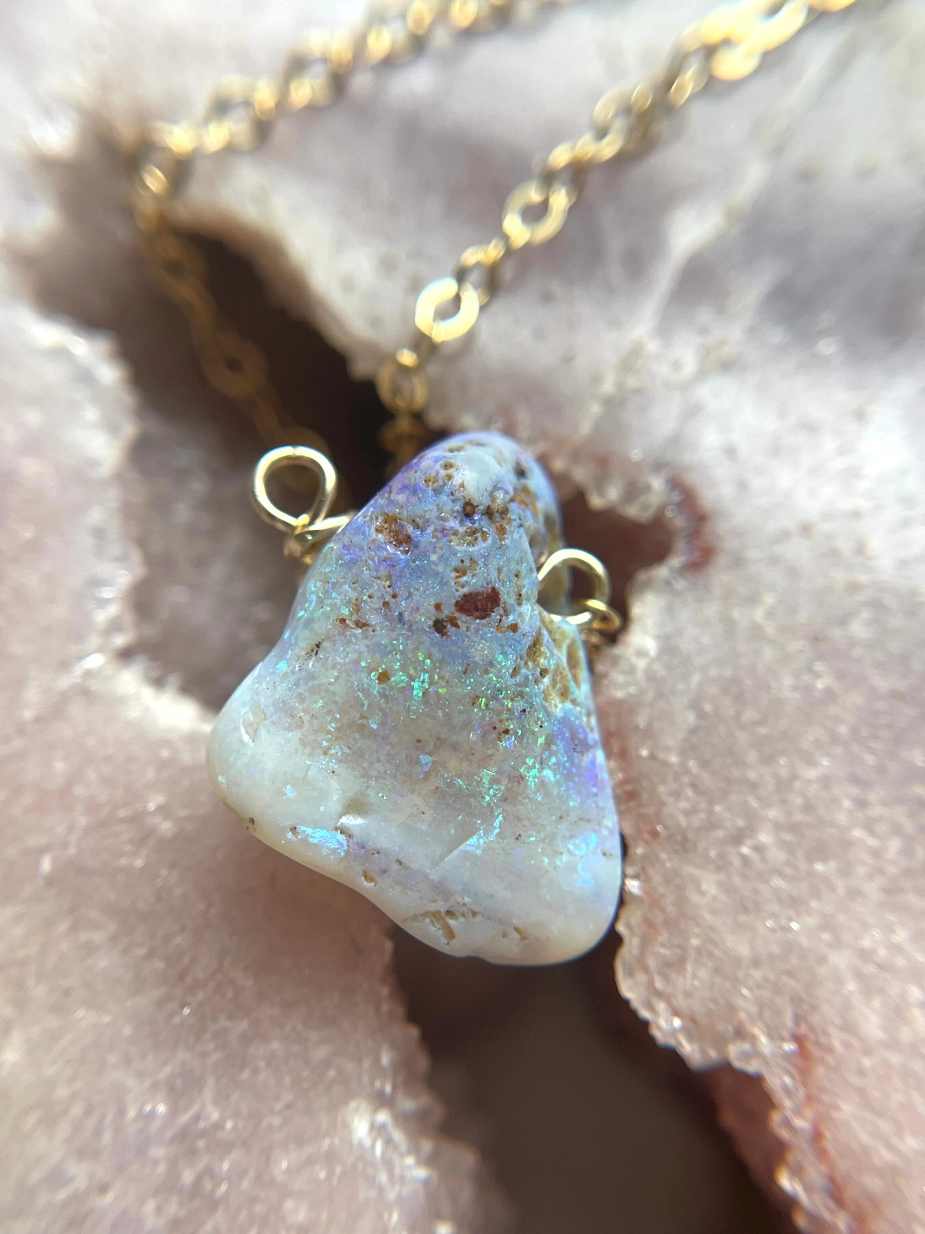 Real Raw Australian Opal Necklace