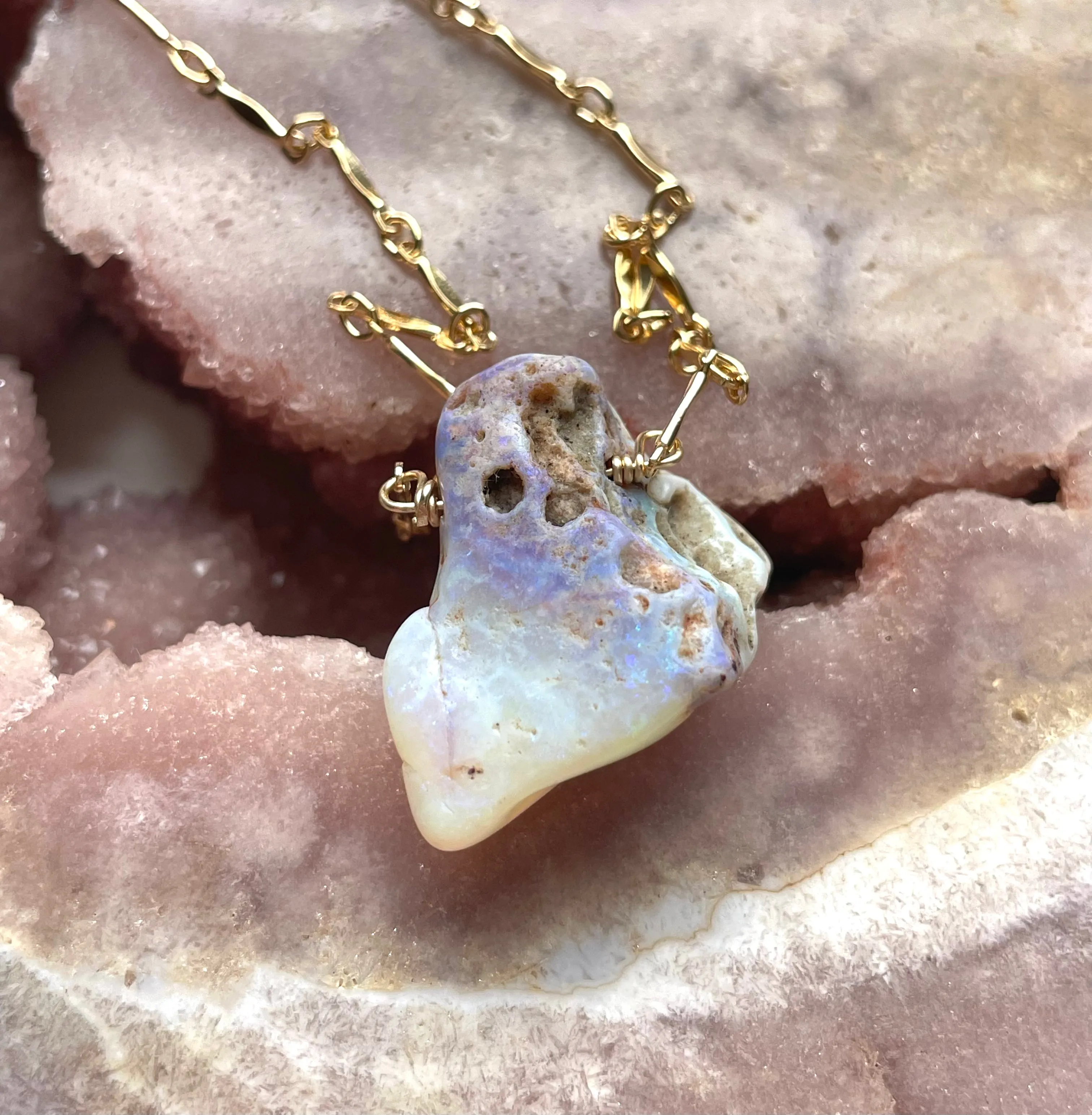 Real Raw Australian Opal Necklace