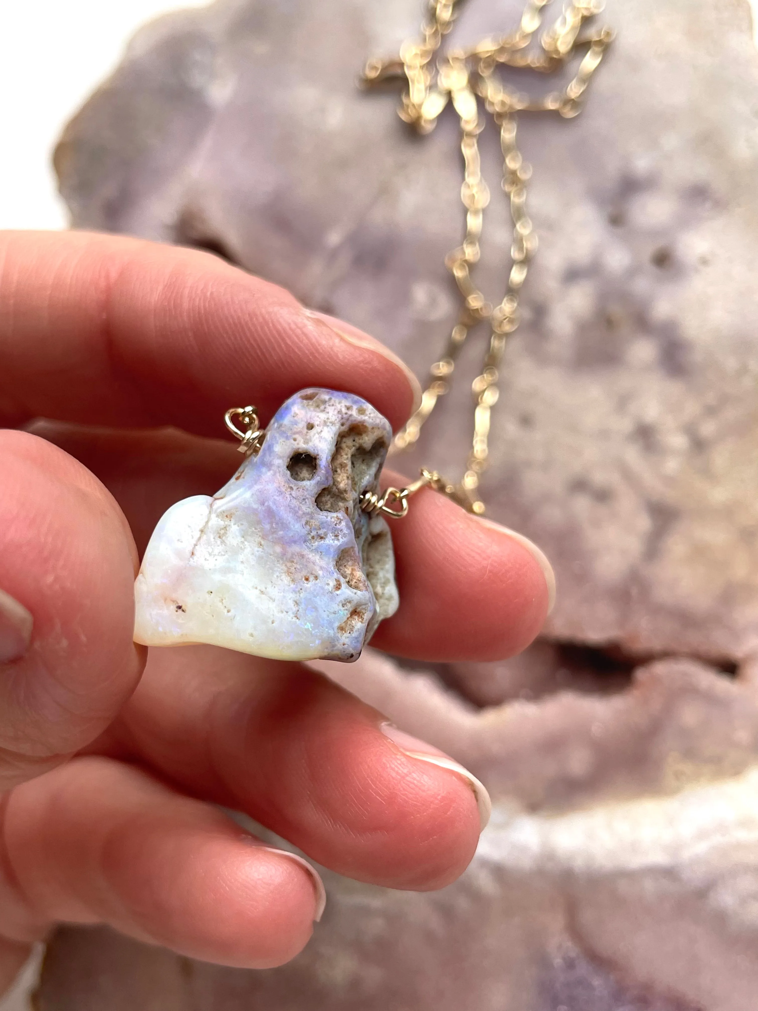 Real Raw Australian Opal Necklace