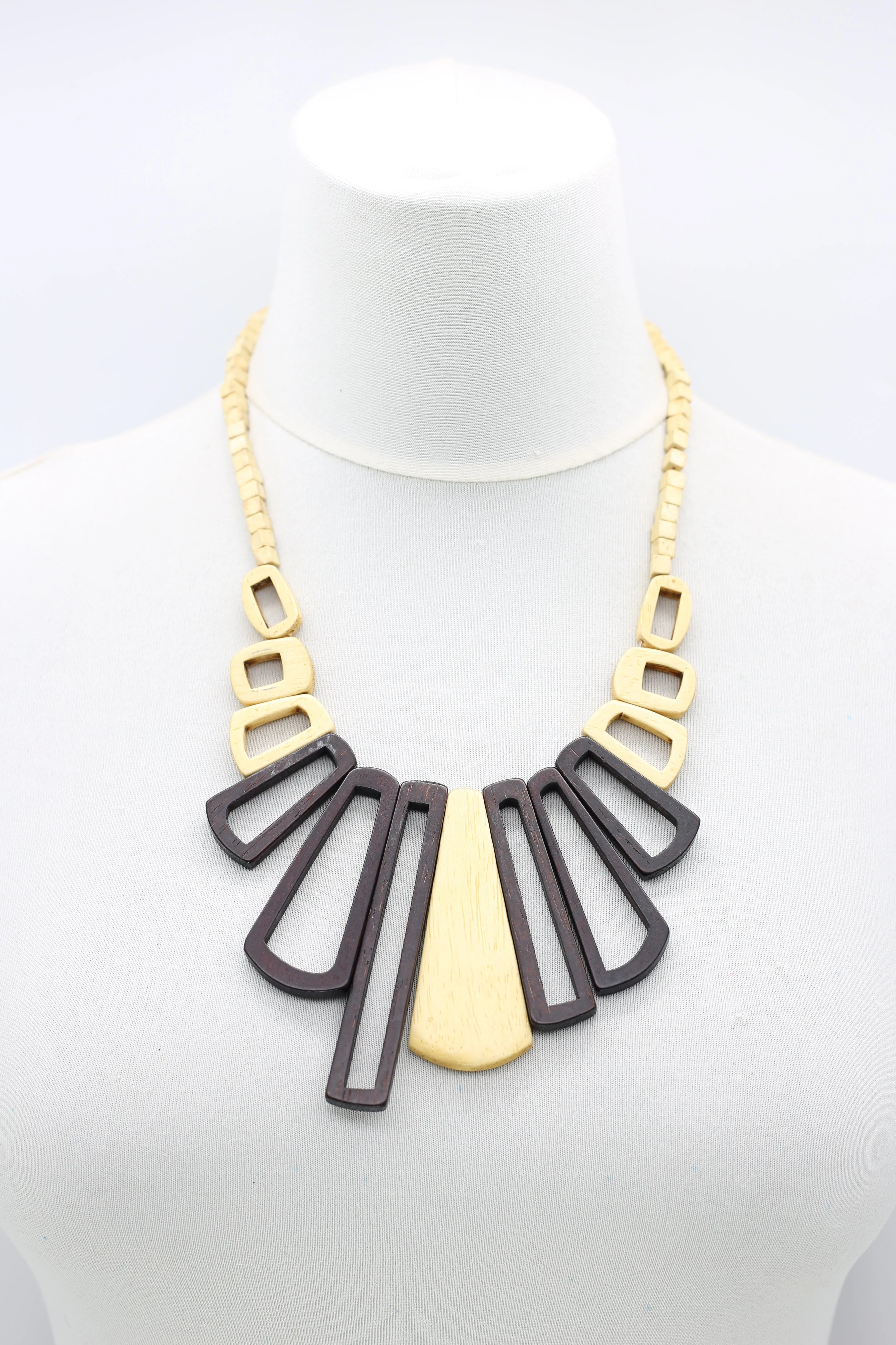Rectangle wooden Necklace