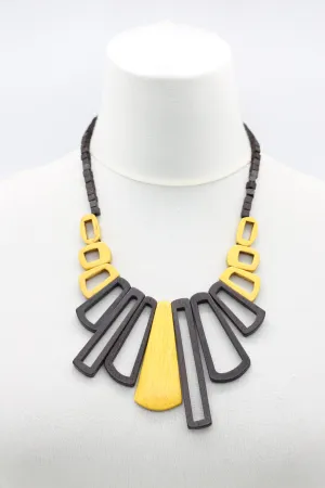 Rectangle wooden Necklace