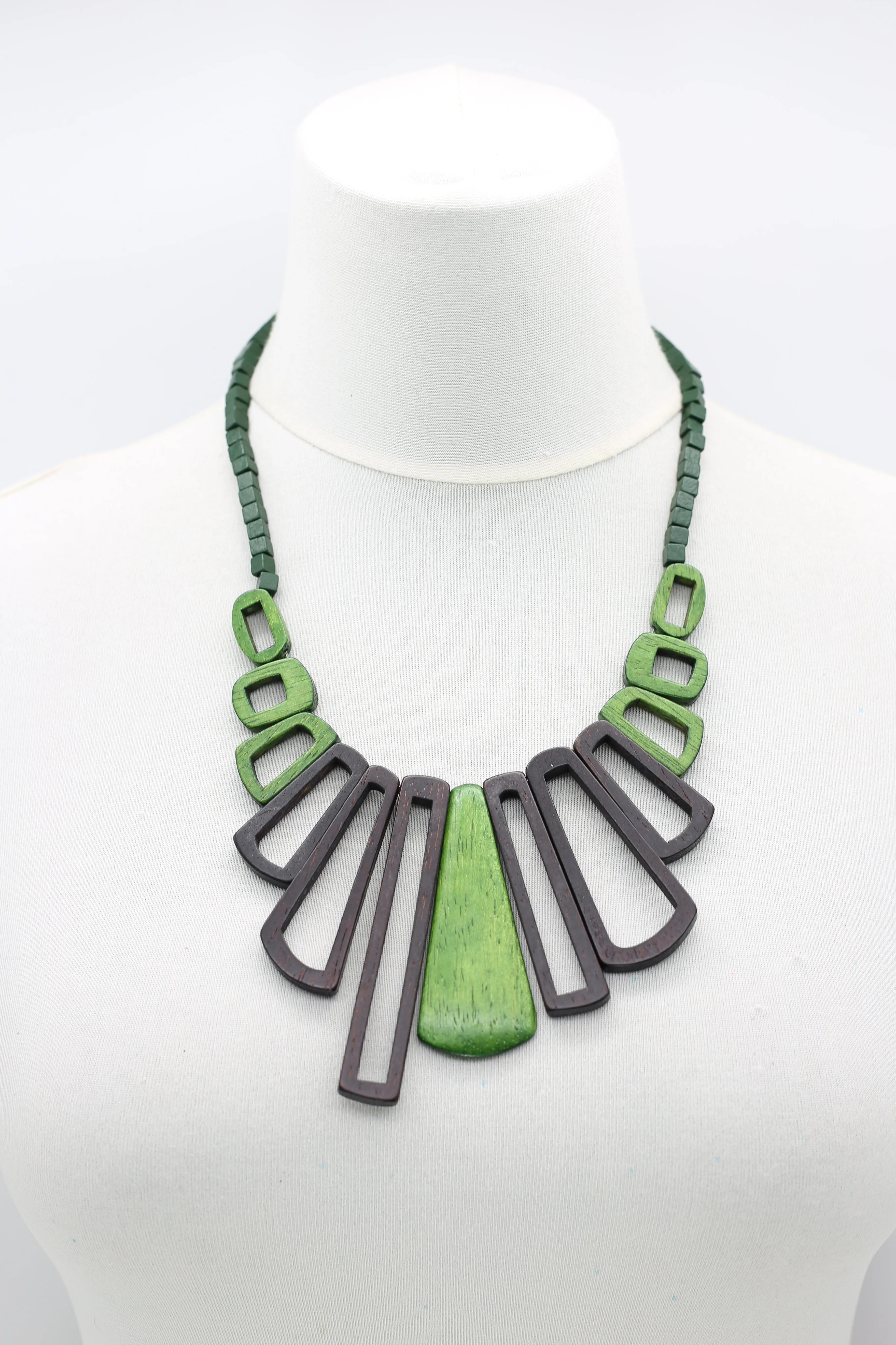 Rectangle wooden Necklace