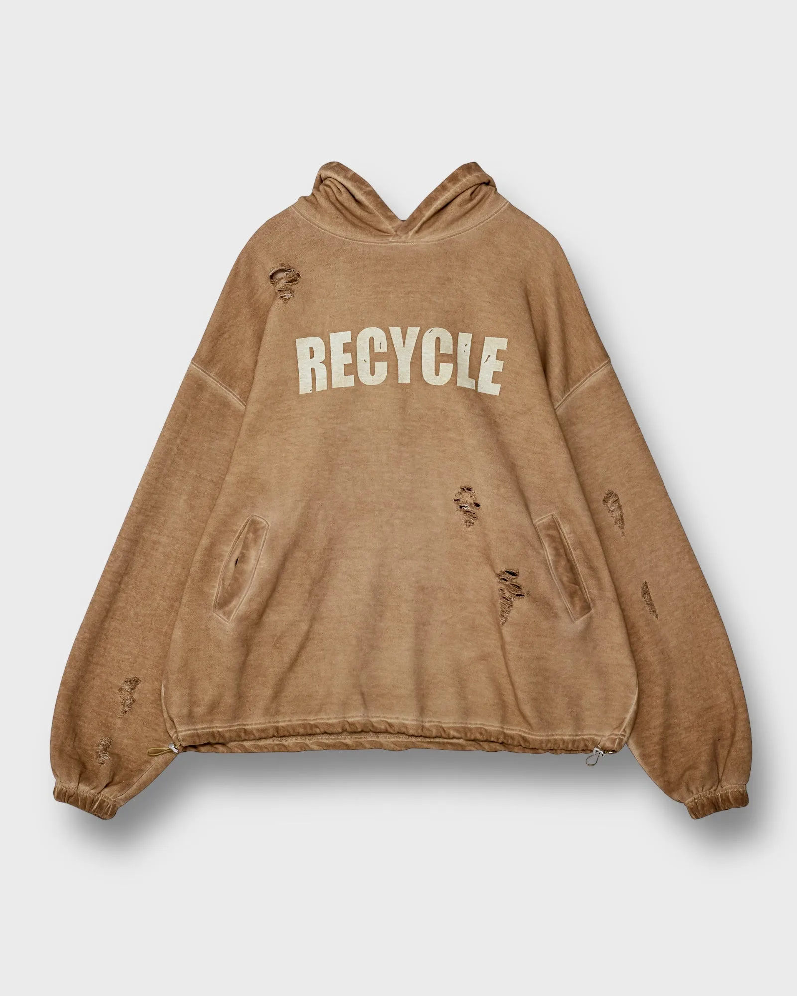 Recycle Vintage Wash Distressed Hoodie