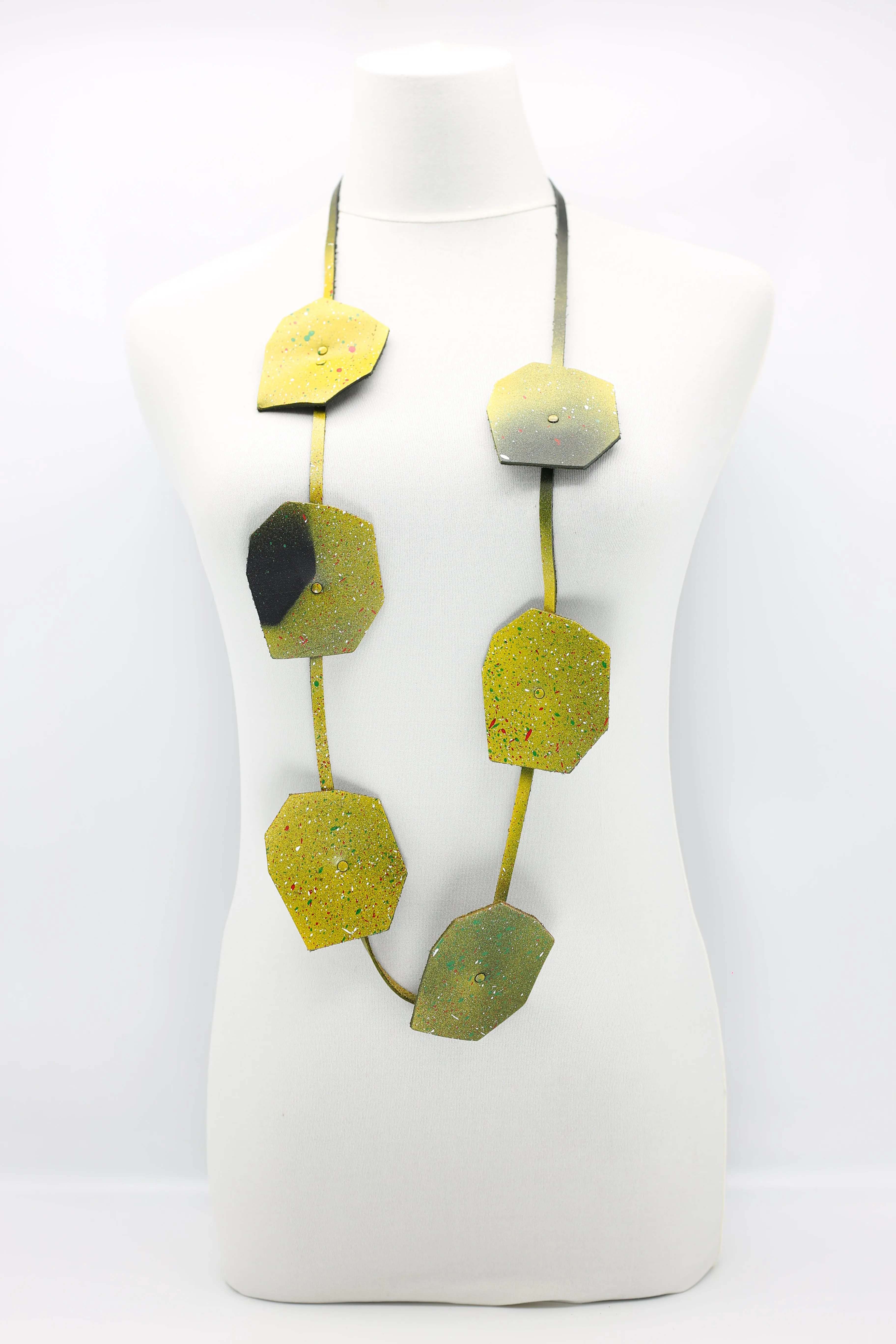Recycled Leather Big Lotus Necklaces