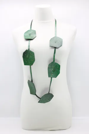 Recycled Leather Big Lotus Necklaces