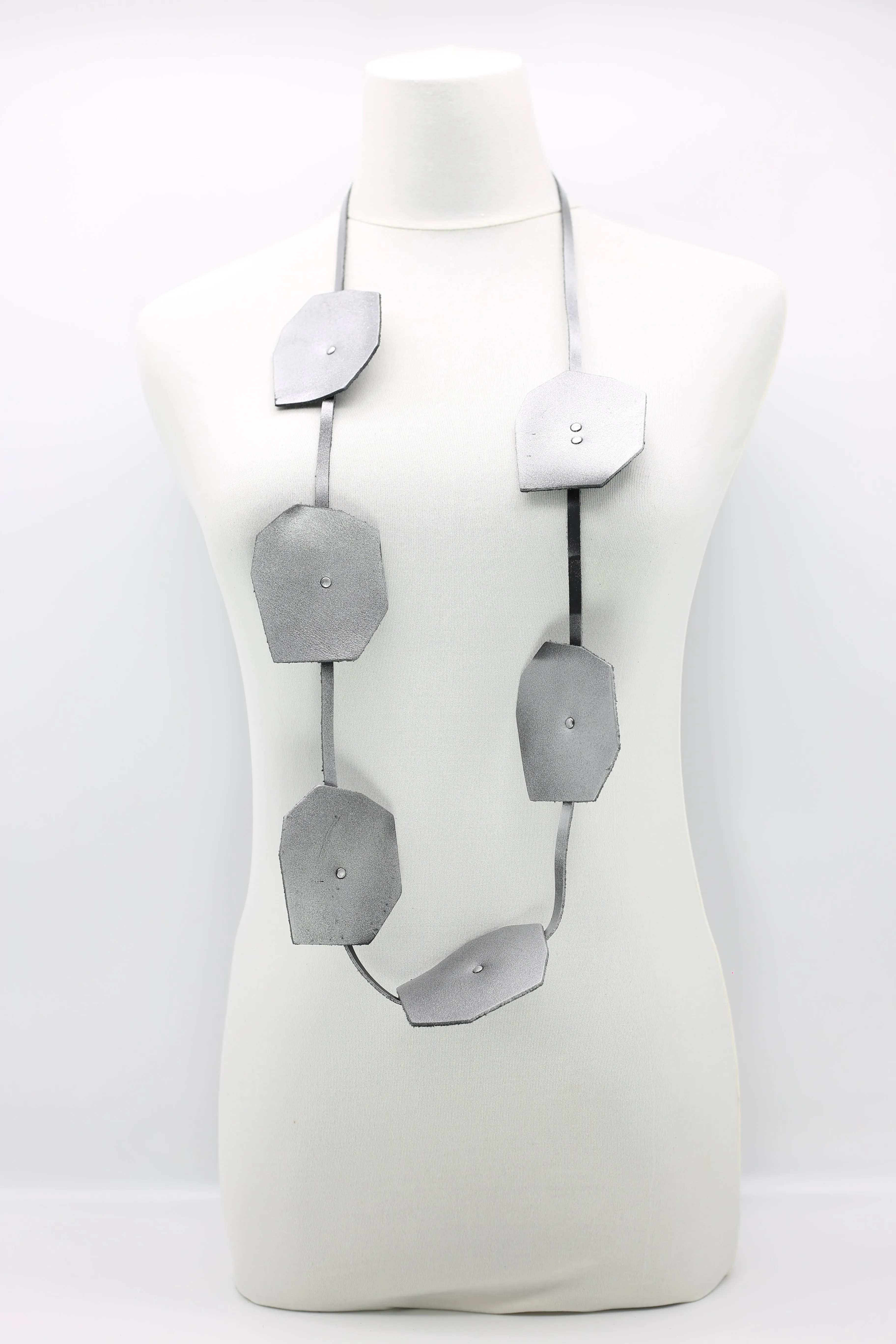 Recycled Leather Big Lotus Necklaces