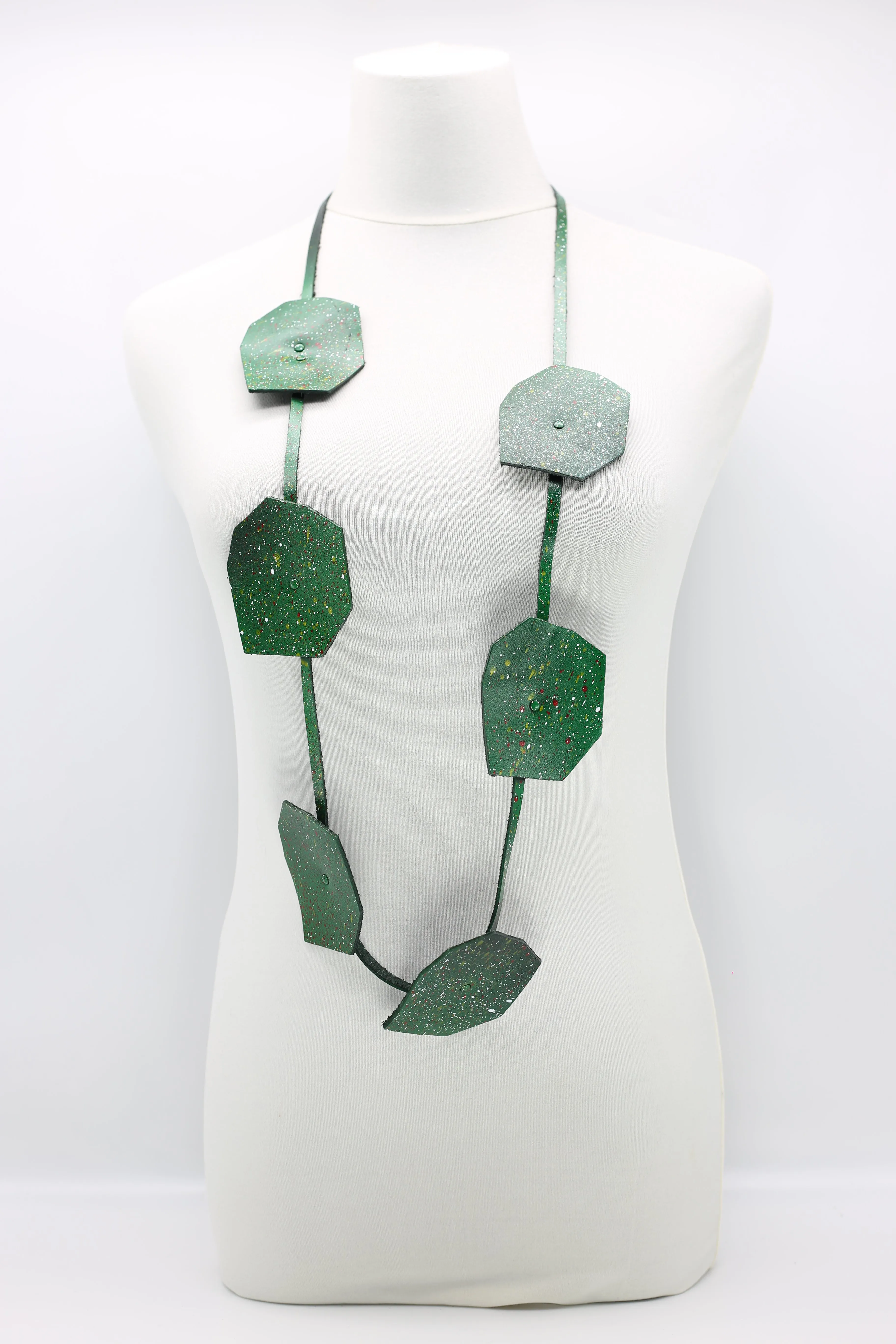 Recycled Leather Big Lotus Necklaces