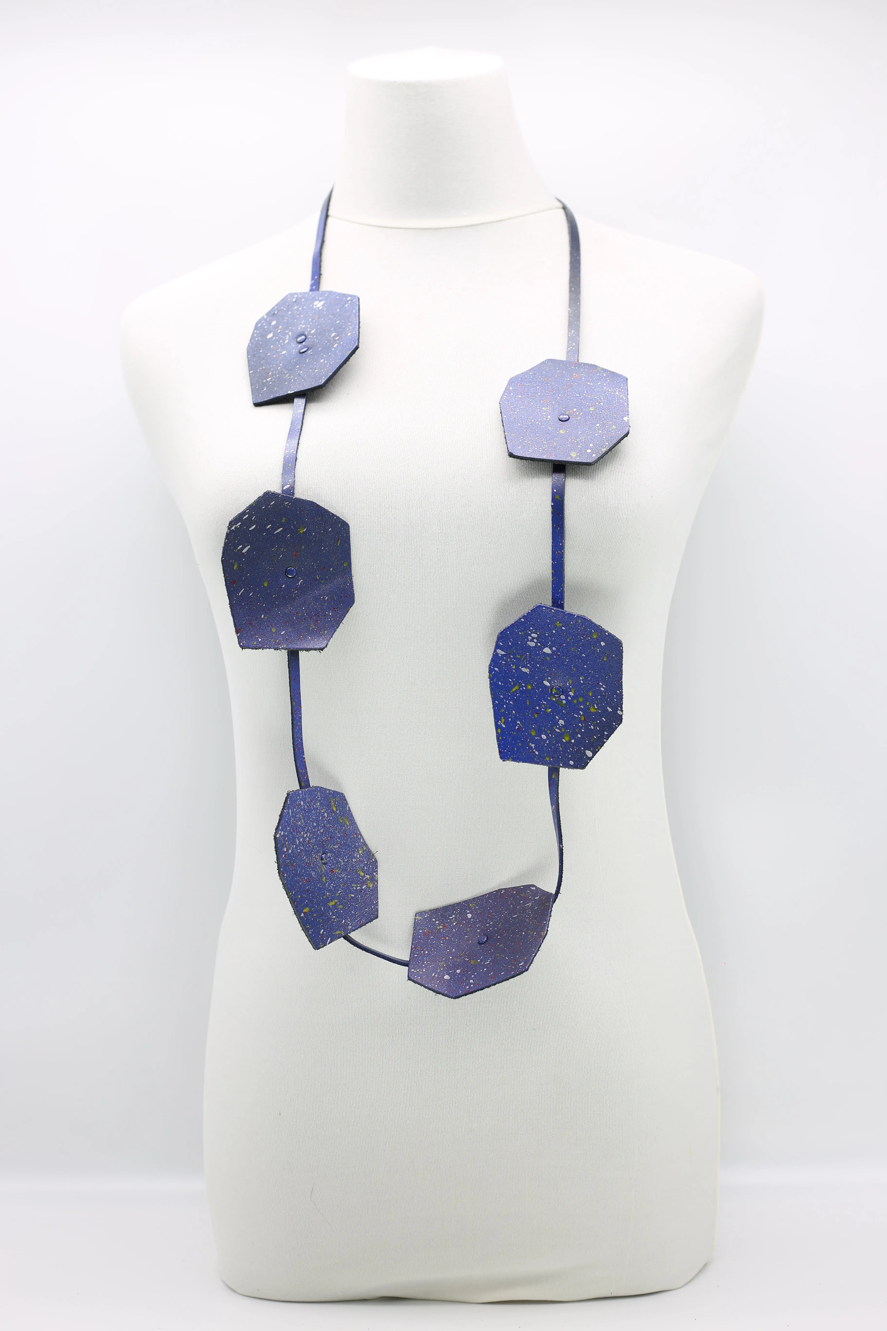 Recycled Leather Big Lotus Necklaces