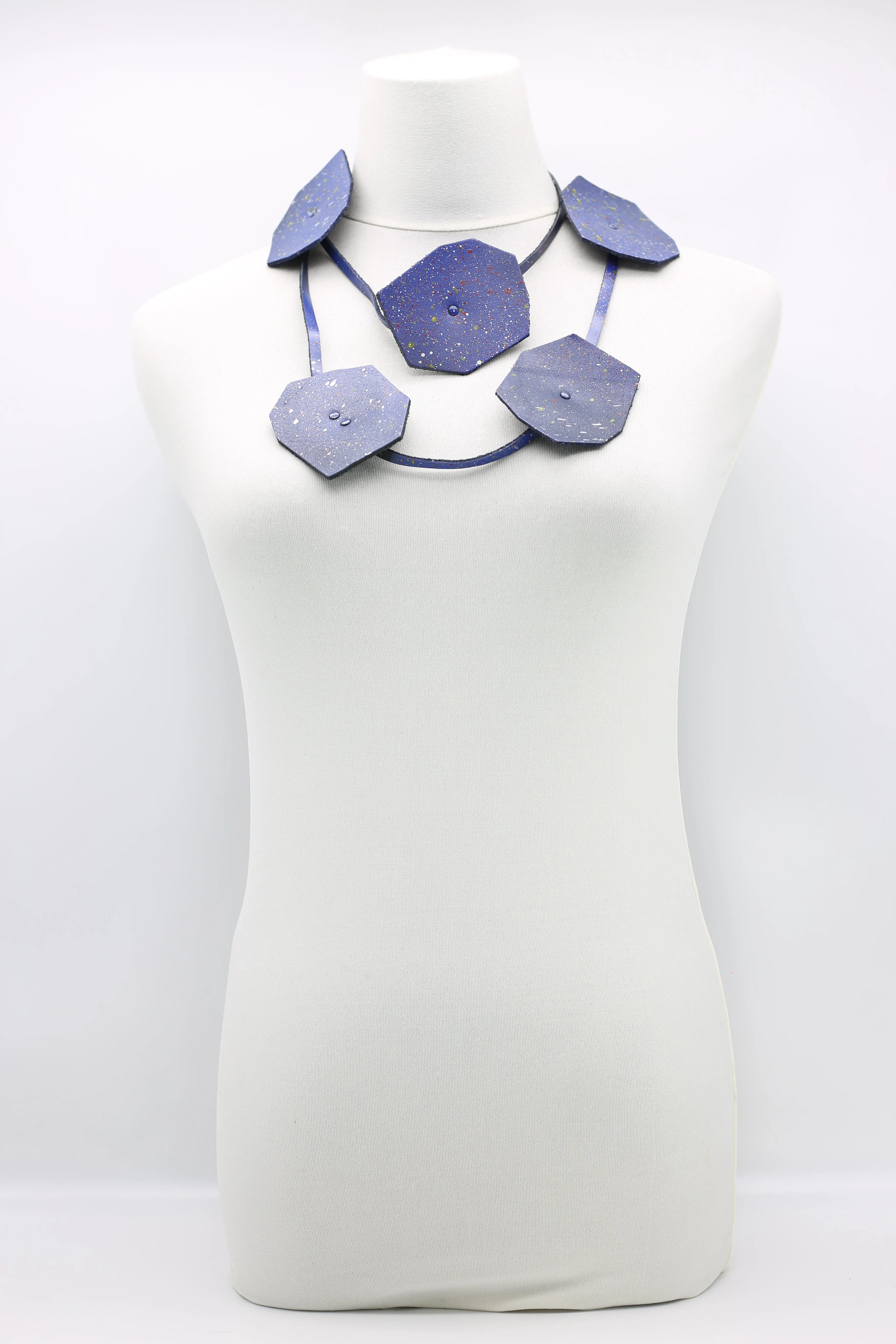 Recycled Leather Big Lotus Necklaces