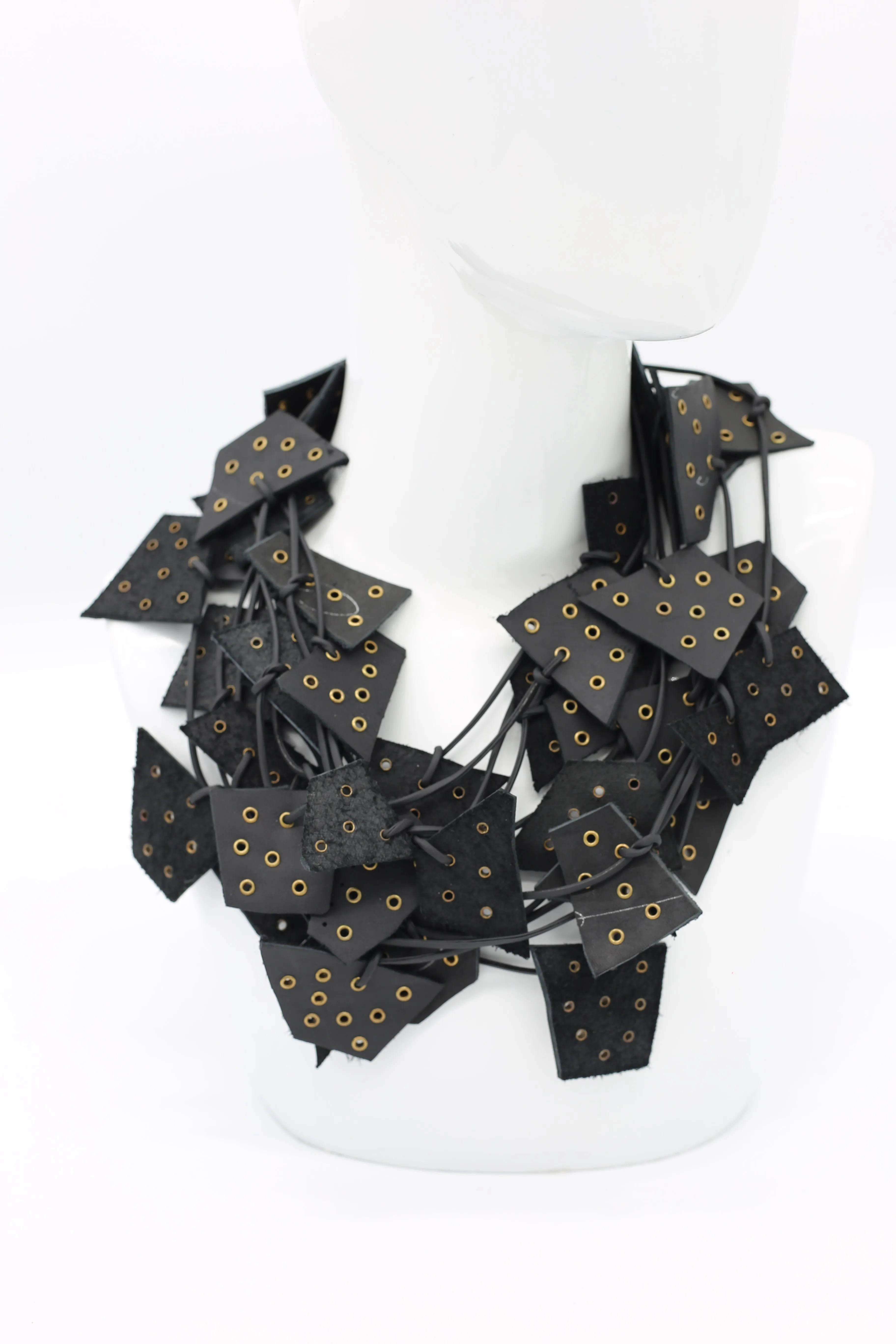 Recycled Leather Irregular Shapes - Bronze Grommets