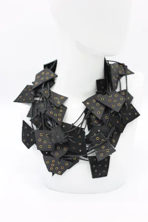 Recycled Leather Irregular Shapes - Bronze Grommets