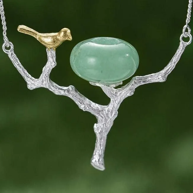 Retray Bird Necklace with Aventurine