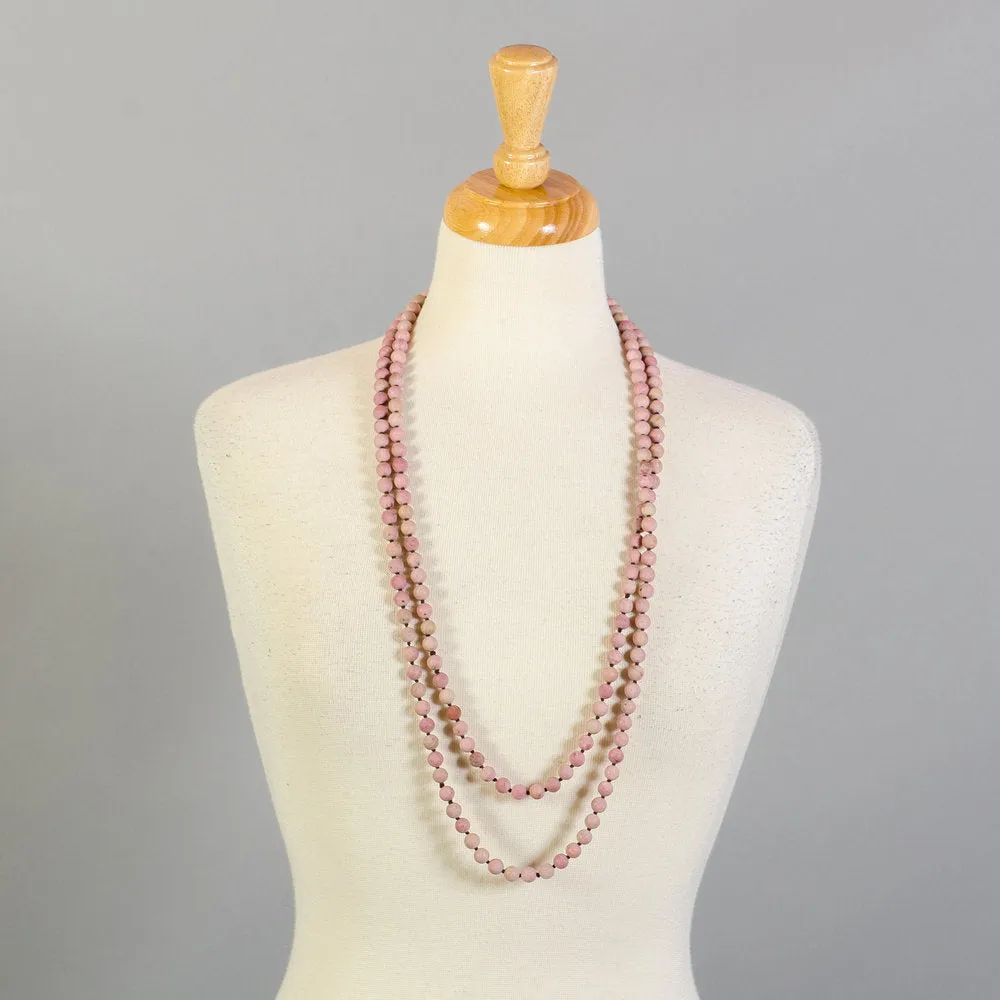 RHODONITE BEADS LONG