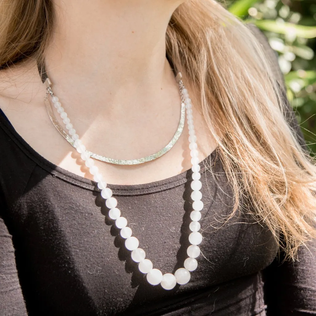 Rose Quartz Bead  with Leather Necklace
