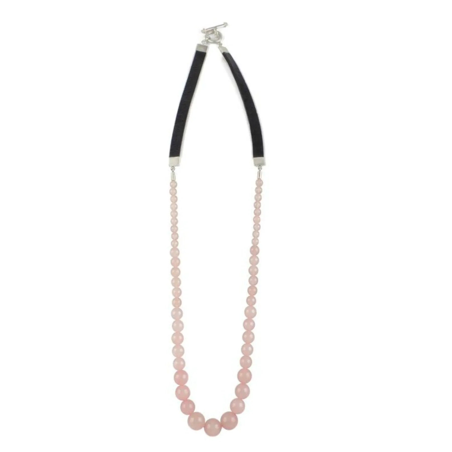 Rose Quartz Bead  with Leather Necklace