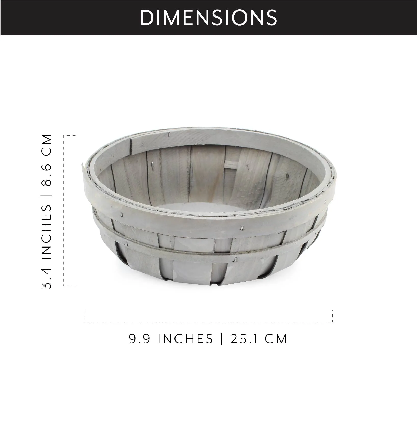 Round Decorative Wood Baskets (Case of 4)