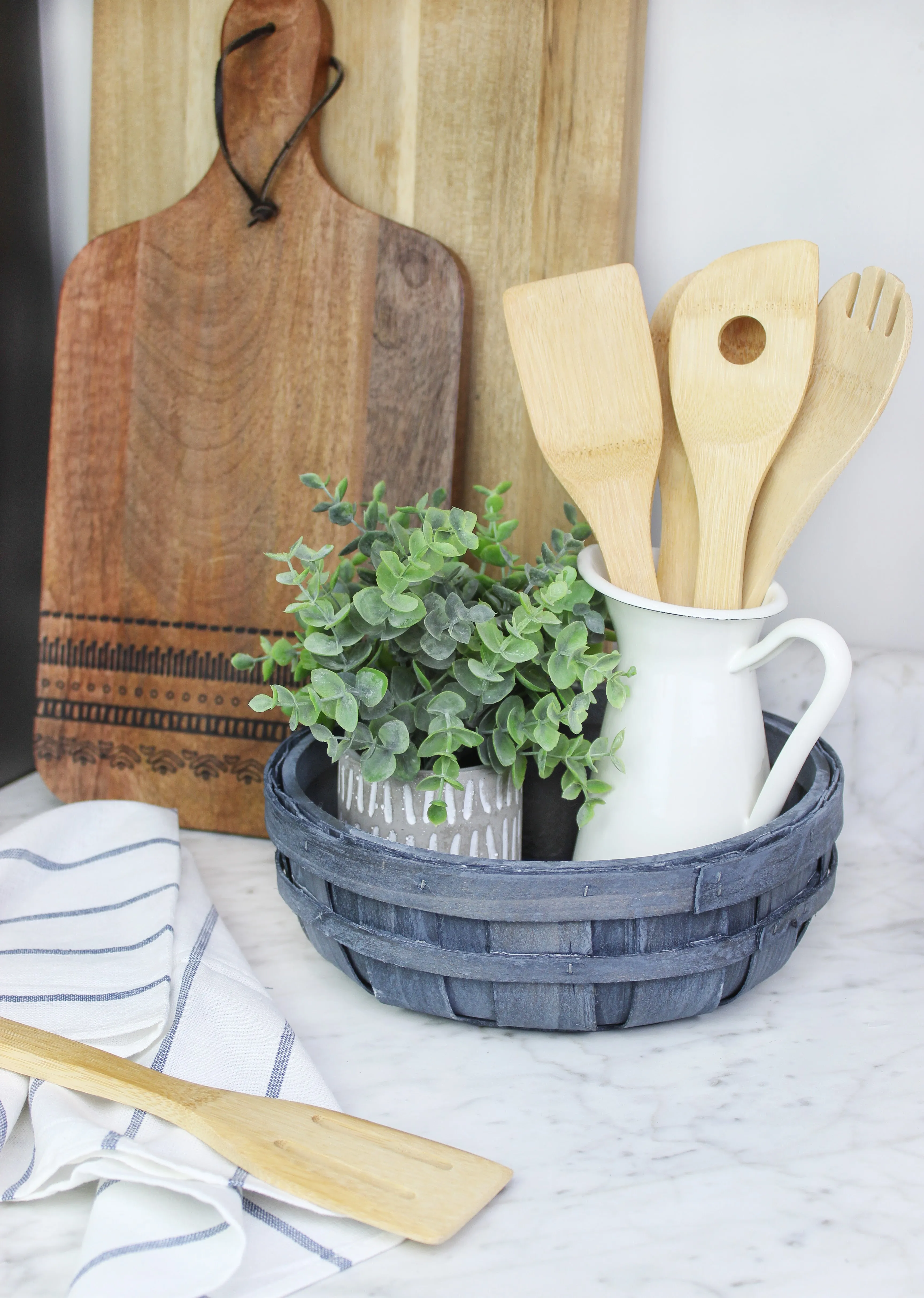 Round Decorative Wood Baskets (Case of 4)