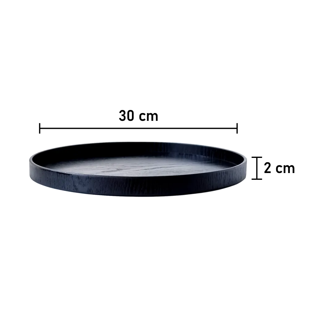 Round Hard Wood Tea Tray - Medium