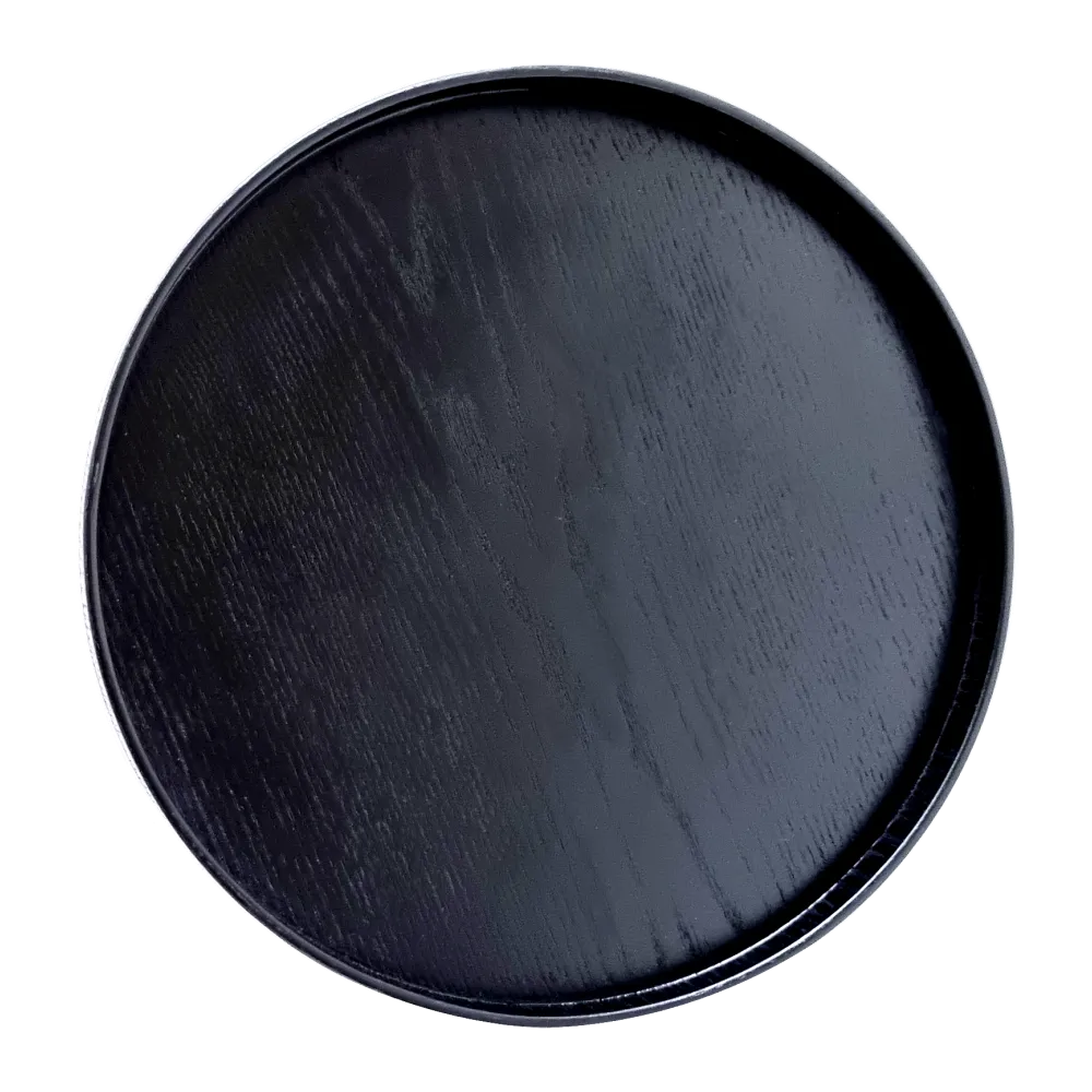 Round Hard Wood Tea Tray - Medium