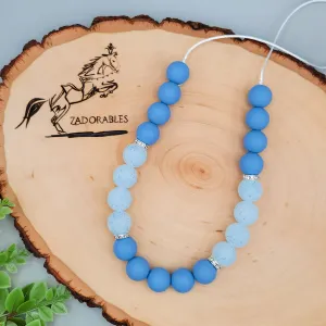 RTS | OOAK | Cornflower Glitter Bling Bubblegum Necklace