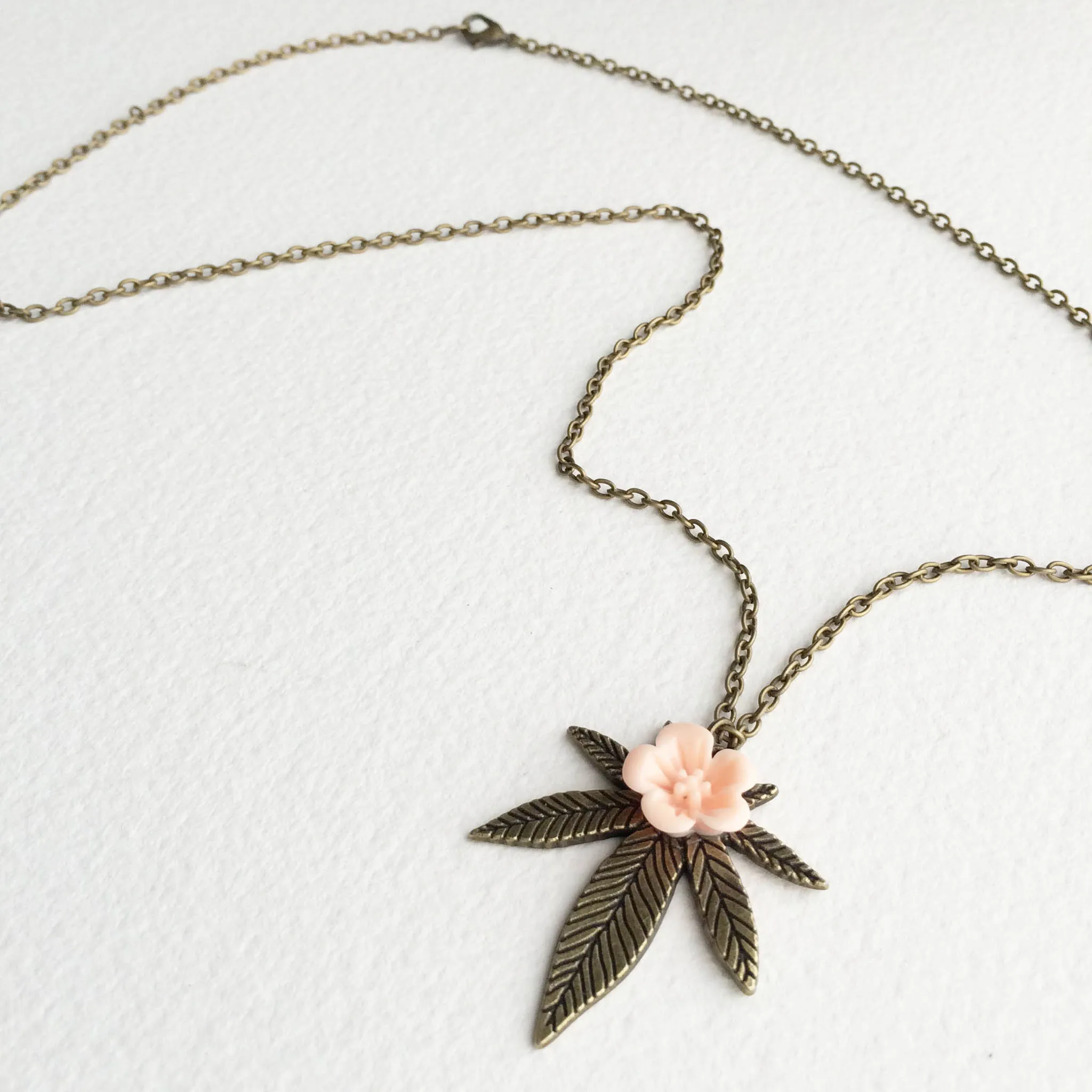 Sakura Weed Necklace - Cannabis Jewelry