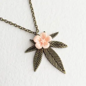 Sakura Weed Necklace - Cannabis Jewelry