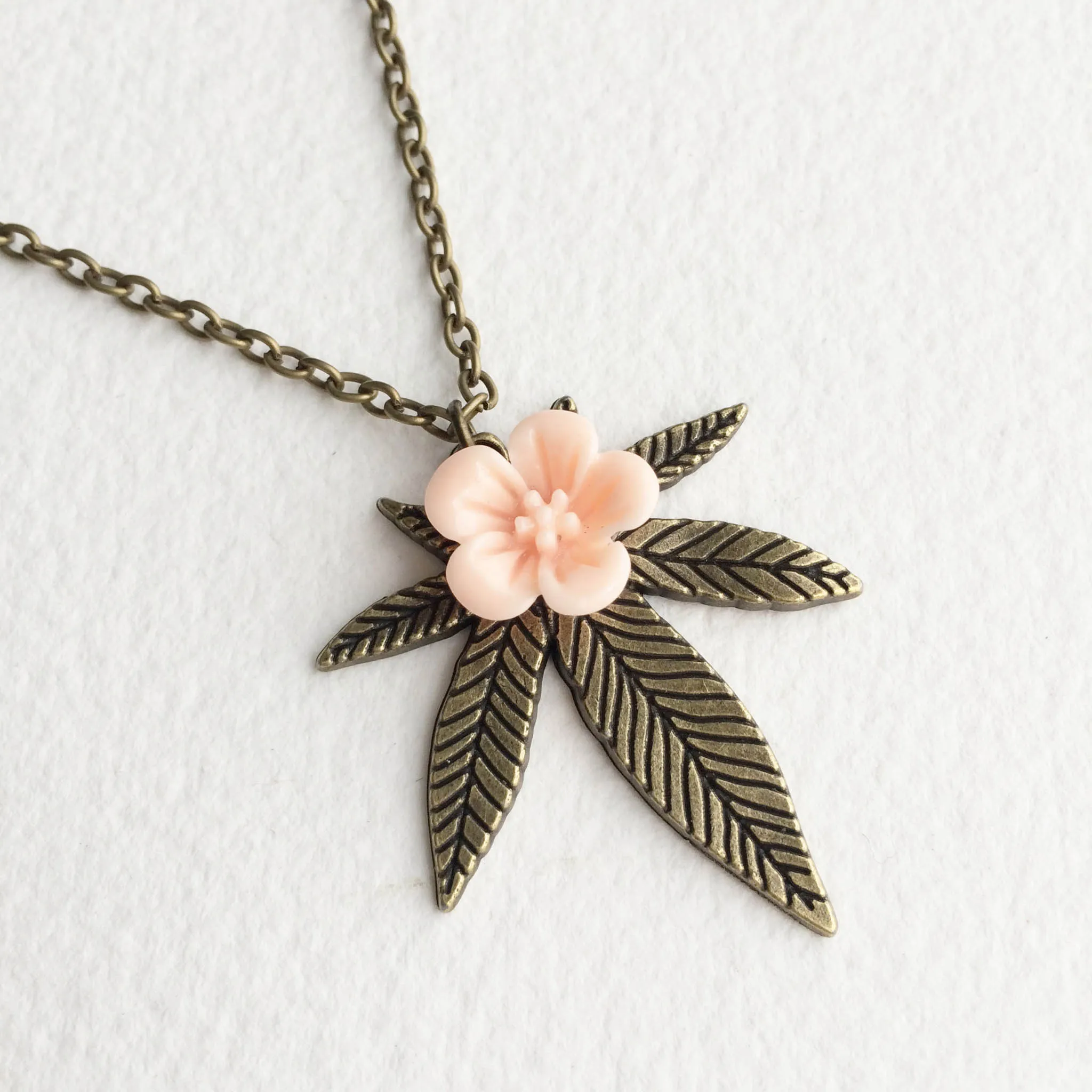 Sakura Weed Necklace - Cannabis Jewelry