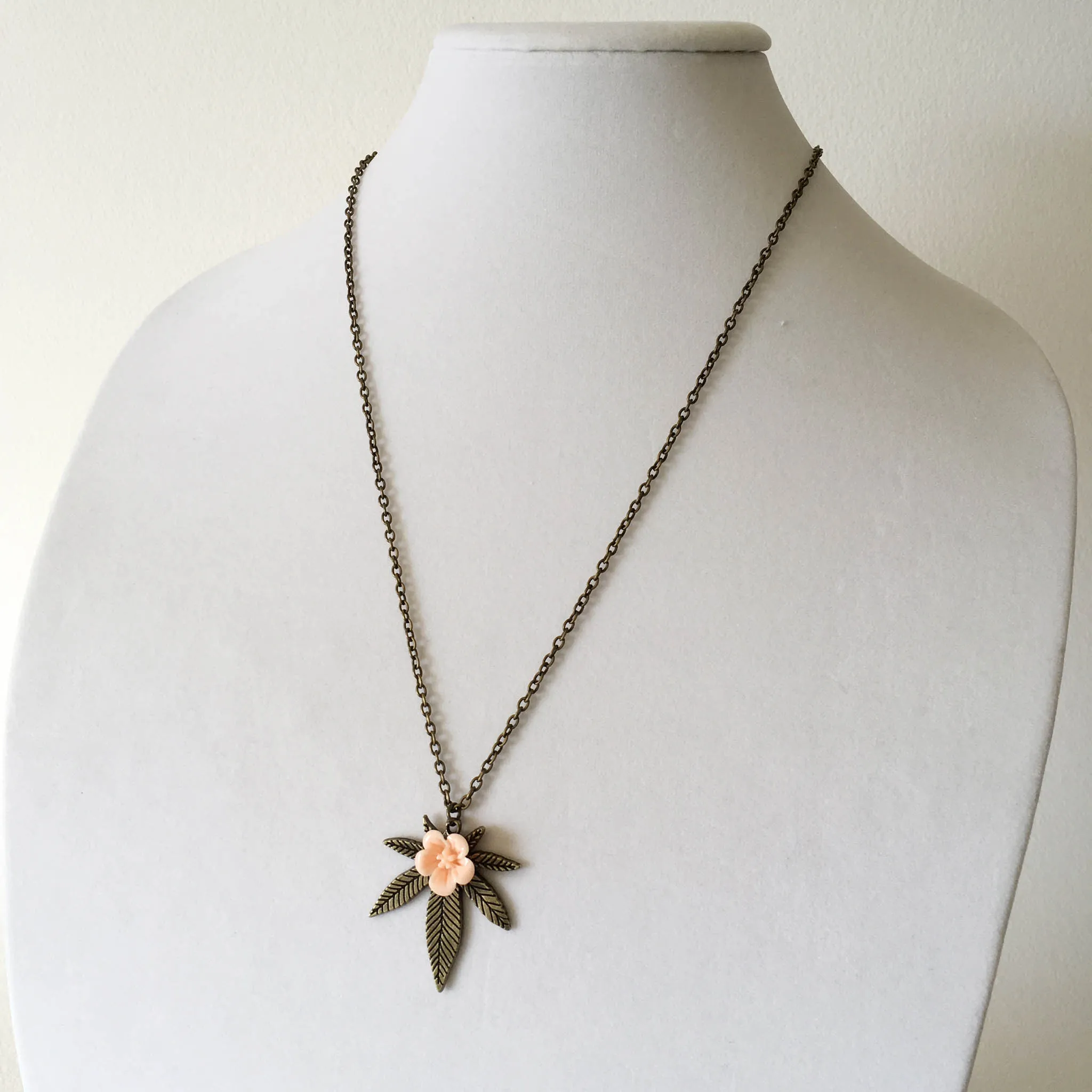 Sakura Weed Necklace - Cannabis Jewelry