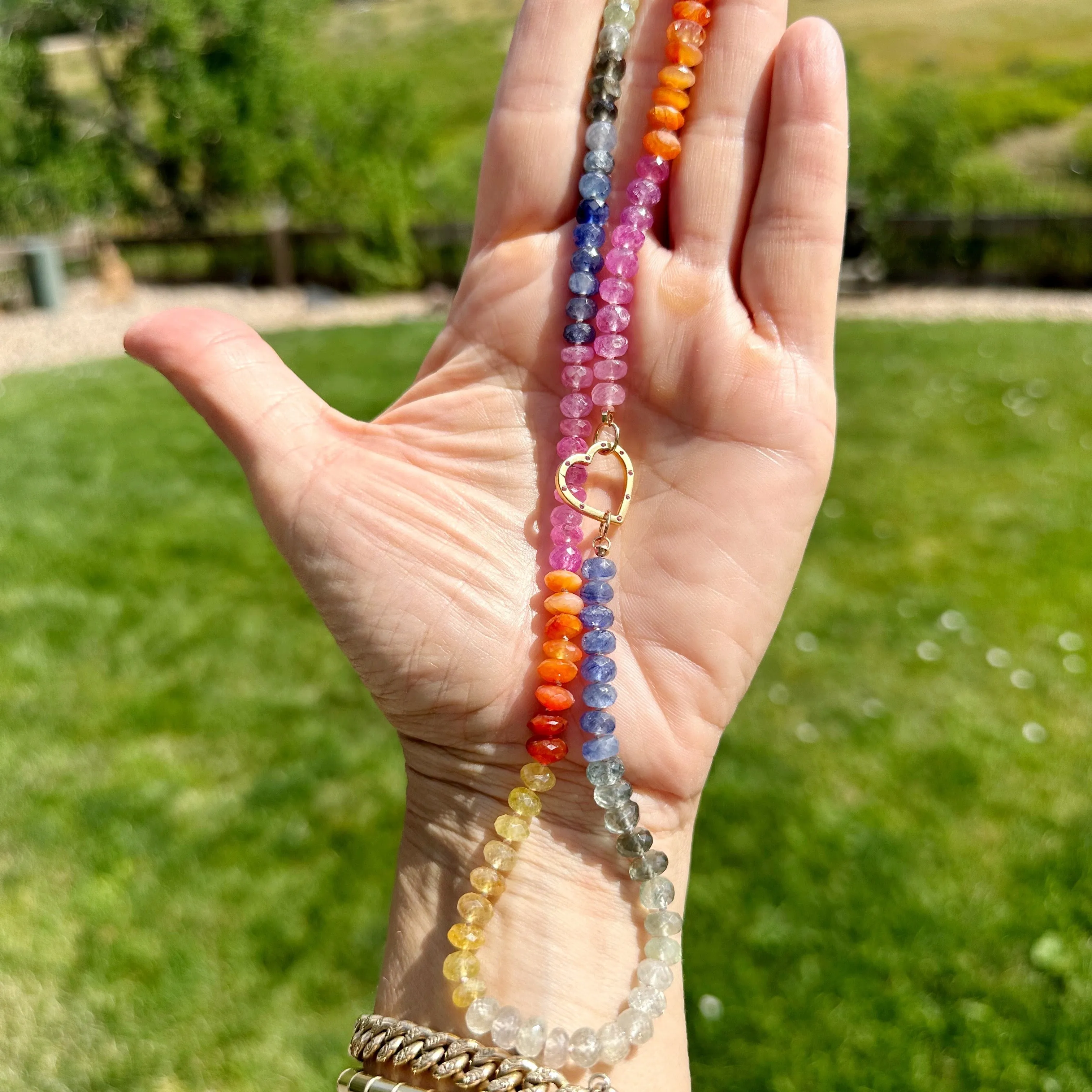 Sapphire Rainbow Gemstone Necklace
