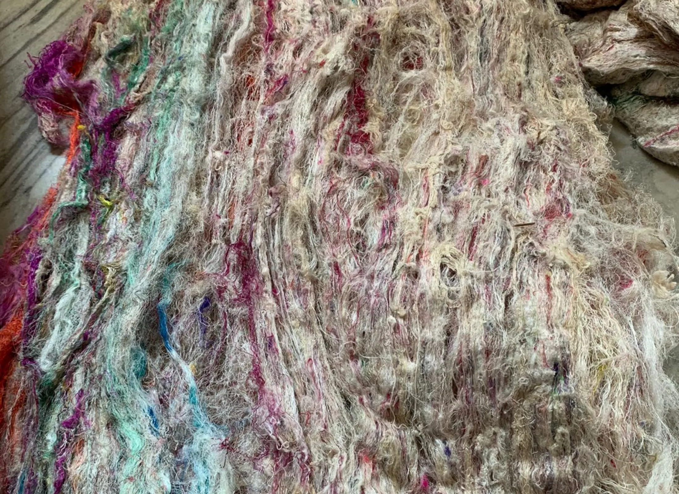 Sari Silk Waste Batts - Undyed
