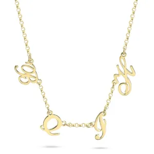 Script Sideways Initial Necklace - Up to 5 Letters