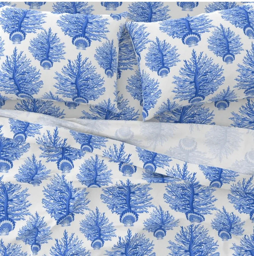 SEA BLOOMS DUVET IN BLUE