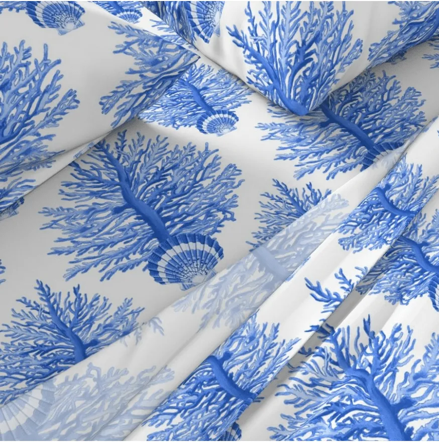 SEA BLOOMS DUVET IN BLUE