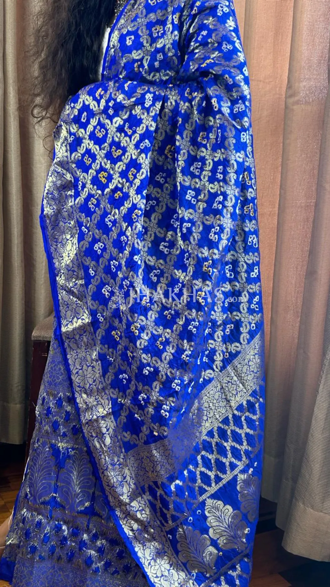 Sea Blue Banarasi Gharchola Soft Silk Dupatta