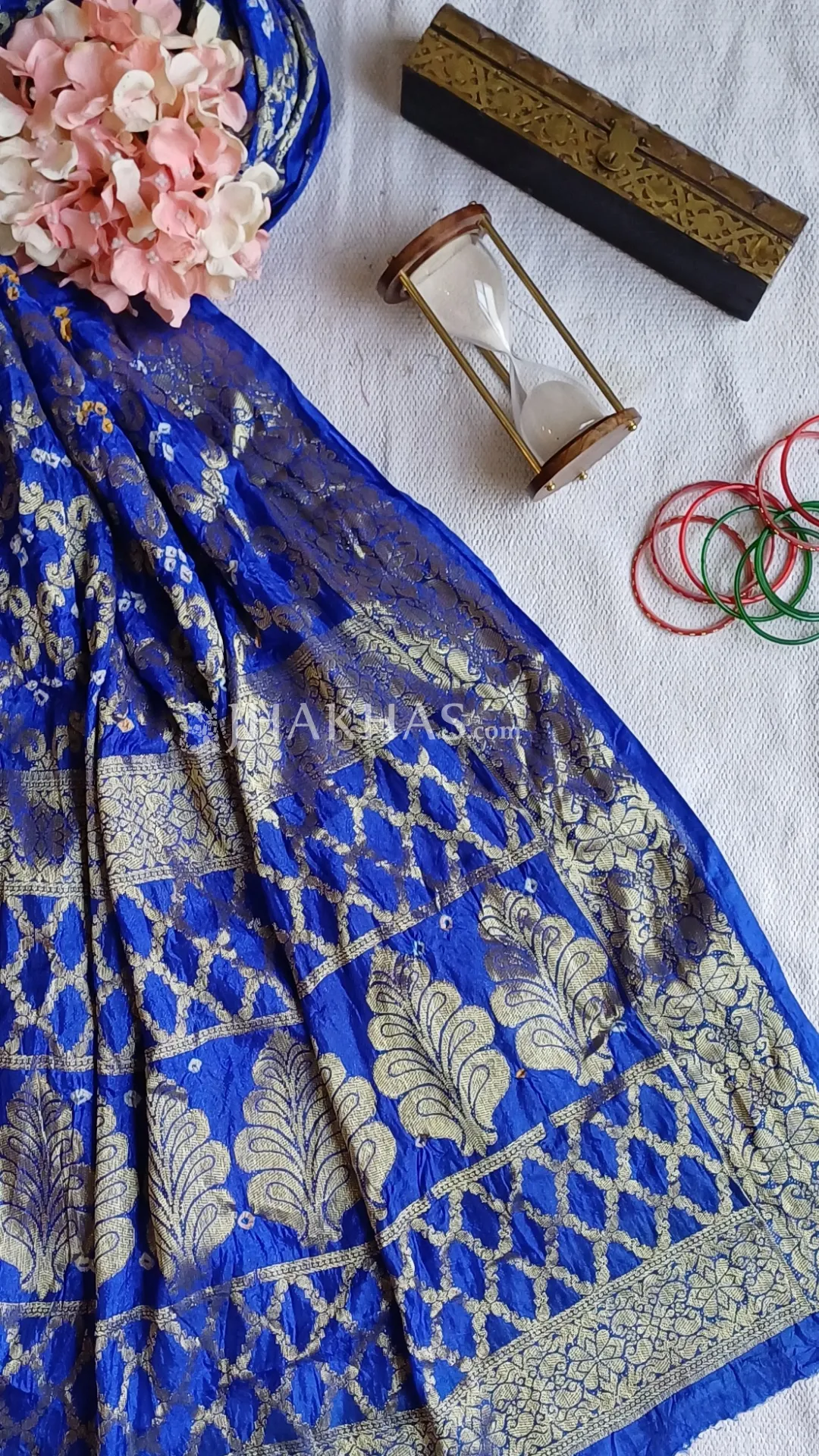 Sea Blue Banarasi Gharchola Soft Silk Dupatta