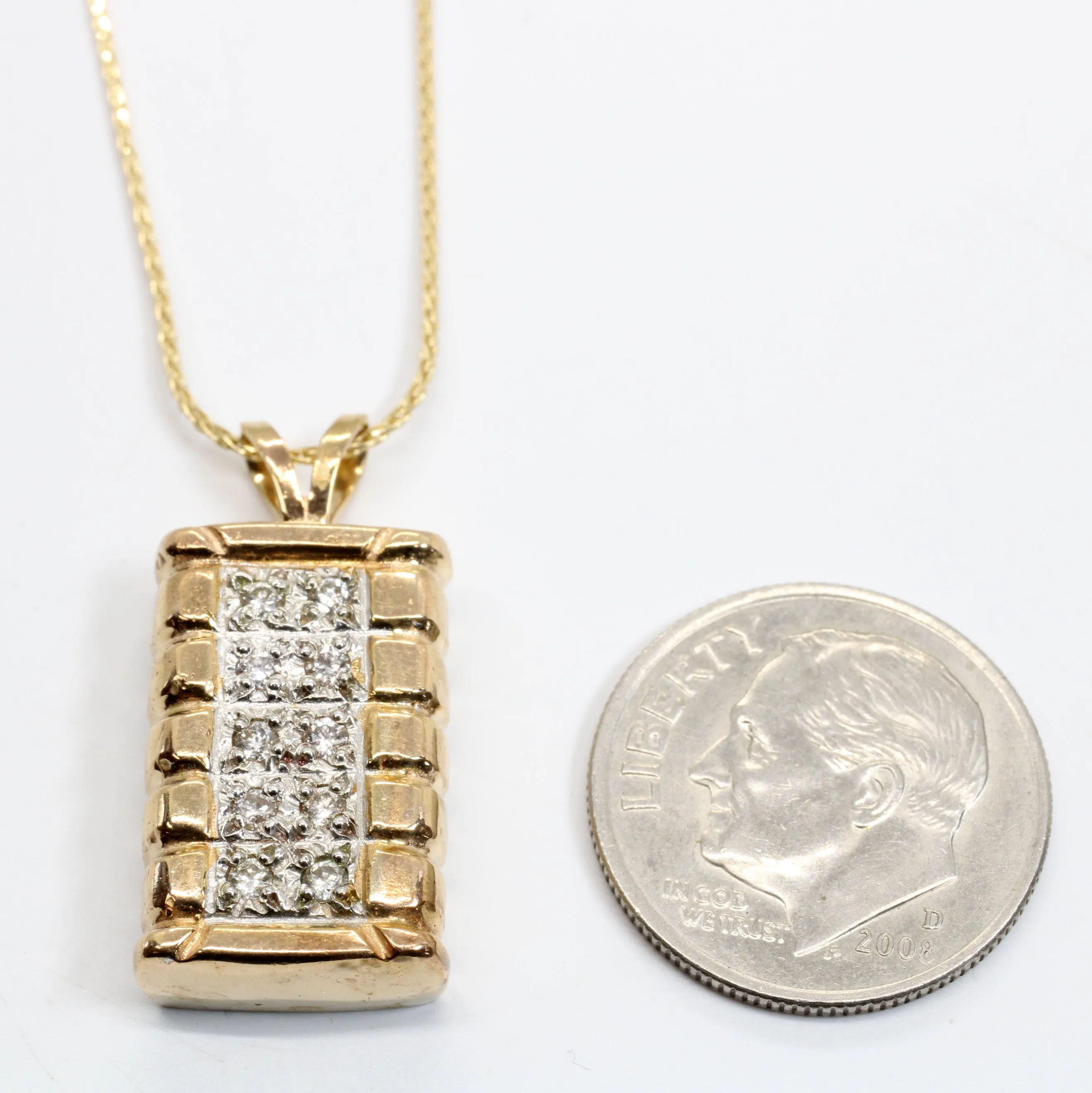 Set of Diamond Cotton Bale Necklace and Earrings