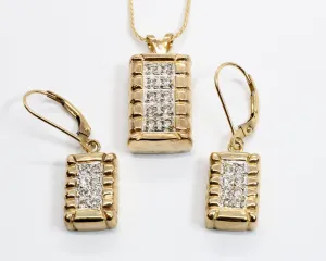 Set of Diamond Cotton Bale Necklace and Earrings