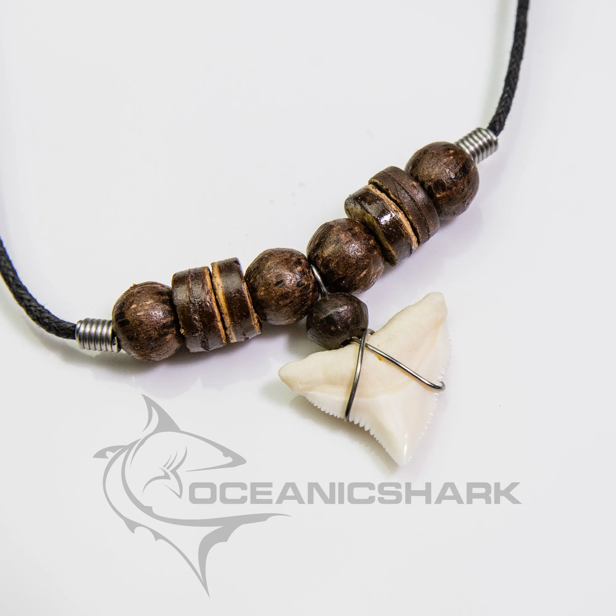Shark Teeth Necklace Natural Beads c108