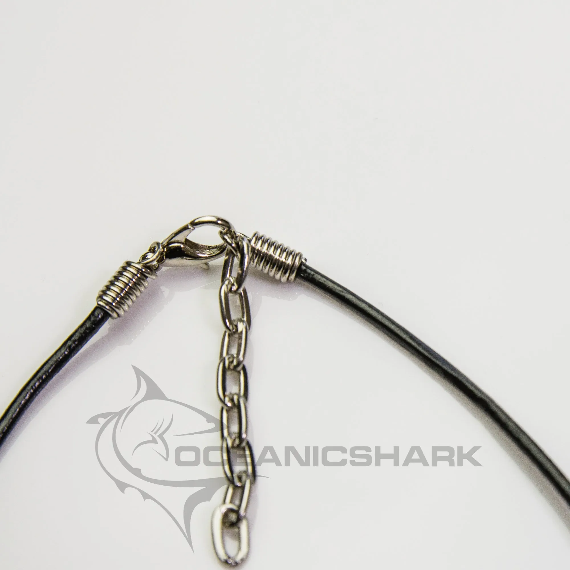 Shark tooth necklace leather choker bone star carving c207