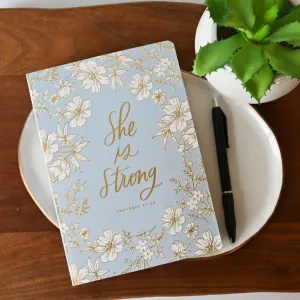 She Is Strong Floral Journal