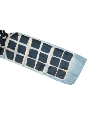 Shibori Silk handmade Teal & Black scarf