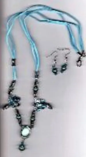 Shimmery Turquoise Necklace and Earrings Set (special order - sold out)