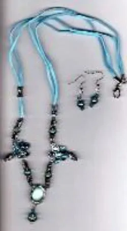 Shimmery Turquoise Necklace and Earrings Set (special order - sold out)